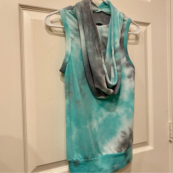 3/$25 Tie Dye Sleeveless Drawstring Hoodie - Picture 2 of 2